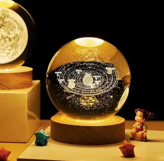 Светодиодный хрустальный шар, декоративный универсальный 3D ночник, хрустальный шар