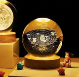 Светодиодный хрустальный шар, декоративный универсальный 3D ночник, хрустальный шар