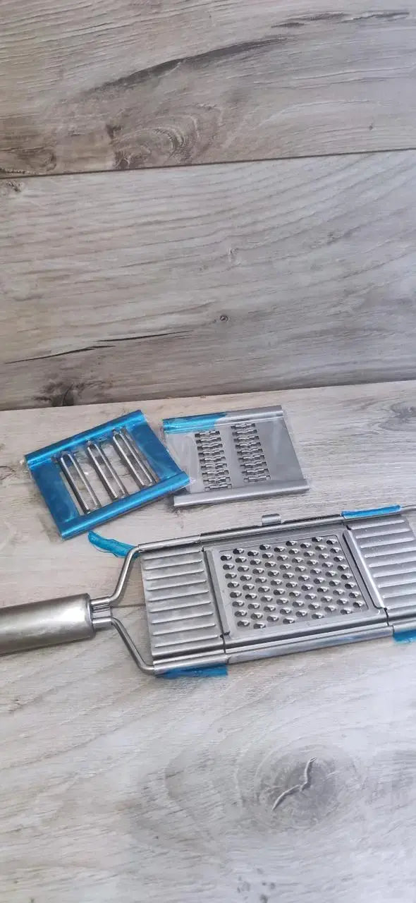 Терка металлическая с ручкой 3 насадки 30*7,5см