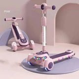 Трехколесный самокат Viper YJF-2026 Active Kids (подсветка, складная конструкция, регулируемая ручка)