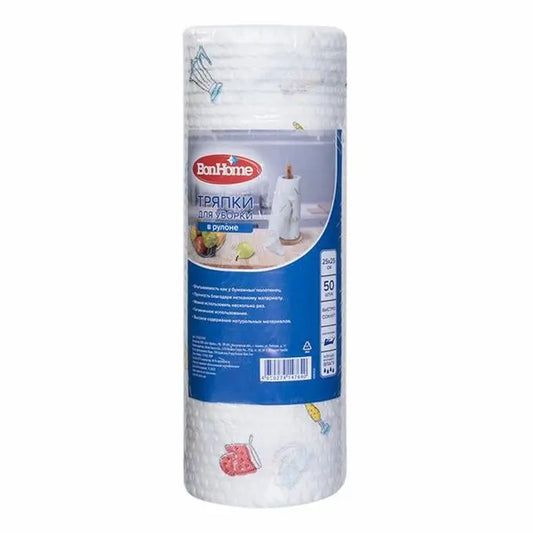 Тряпки для уборки Bon Home (в рулоне 50шт) (25*25см)