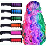 Набор мела для волос 6  шт Hair chalk Разноцветные красители расческа для детей и взрослых