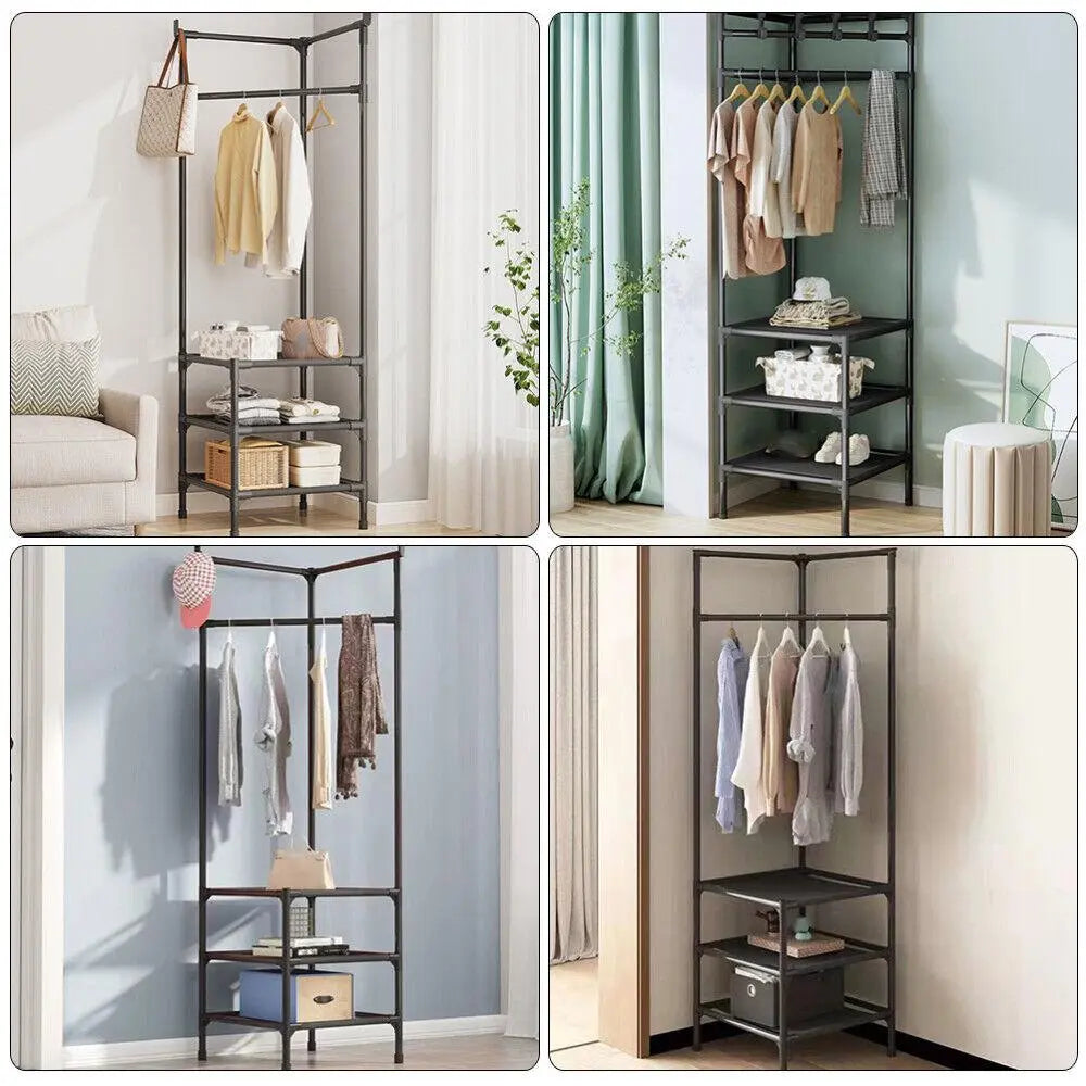 Угловая вешалка в прихожую с подставкой для обуви Corner coat rack