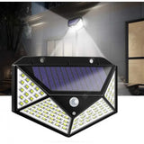 Уличный настенный светильник Lesko SH-100 на солнечной батарее с датчиком движения 100 LED диодов