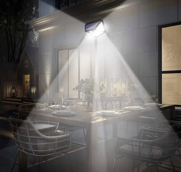 Уличный настенный светильник Lesko SH-100 на солнечной батарее с датчиком движения 100 LED диодов