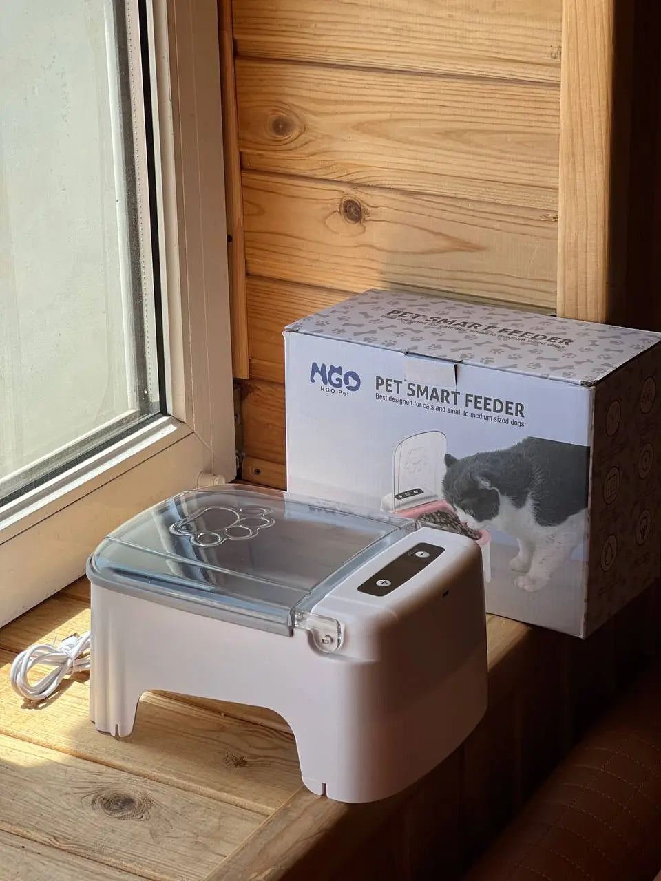 Умная автоматическая кормушка с таймером для кошек и собак 1 отсек 600 мл диспенсер для корма