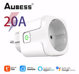 Умная смарт WiFi розетка 20А со счетчиком электроэнергии и таймером Белая Розетка Smart Plug с энергометром