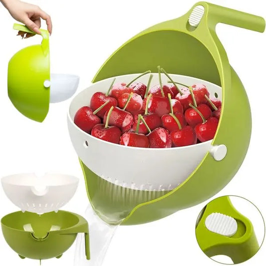 Универсальная миска – друшляк Mesh Strainer Drain Basket ∙ Хозяйственная силиконовая корзина со сливом 2в1