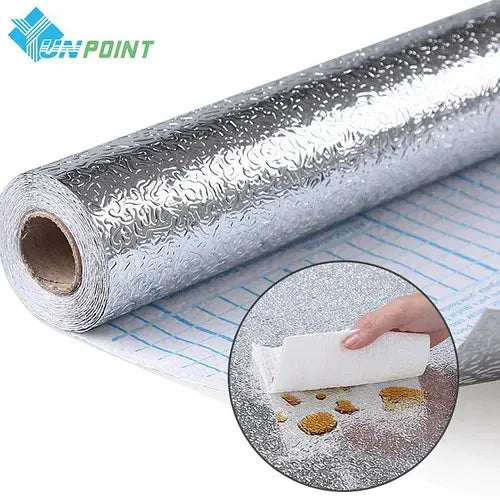 Универсальная самоклеящаяся нано-пленка для кухни (Алюминиевая фольга) 5м