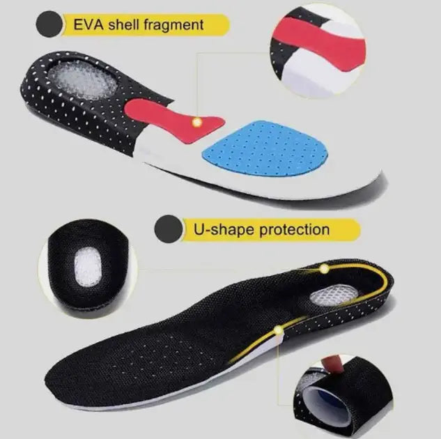 Универсальные ортопедические стельки с жестким супинатором и гелевой пяткой