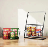 Универсальный кухонный металлический органайзер, двусторонняя полка для овощей, фруктов, приправ (39x28x18см)