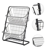 Универсальный кухонный металлический органайзер, двусторонняя полка для овощей, фруктов, приправ (39x28x18см)