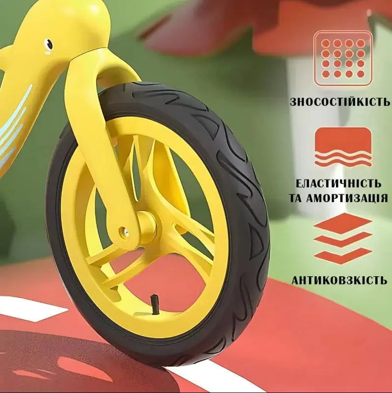 Велобег с дельфином, складной беговел от 2 до 5 лет, надувные колеса 12", нагрузка до 40 кг, ВА03 4 кг