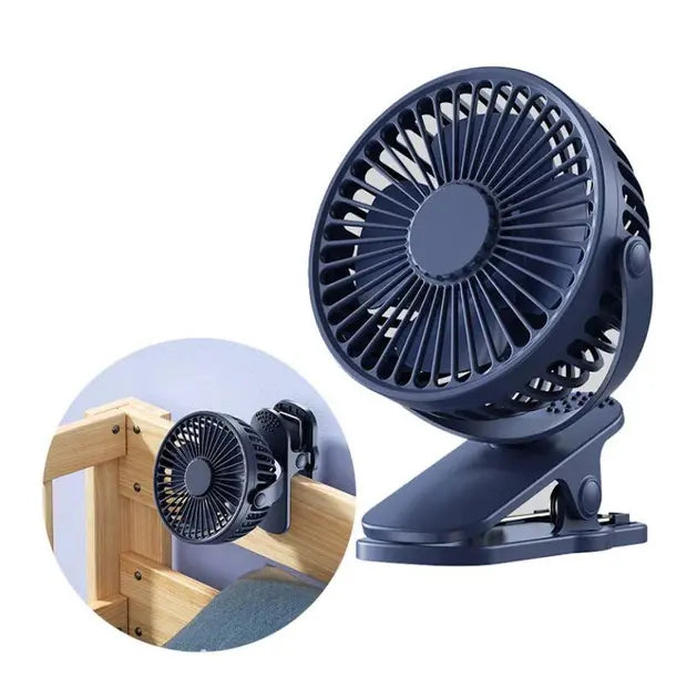 Вентилятор аккумуляторный FAN-AF01 с USB с прищепкой 3 скорости, 360 градусов