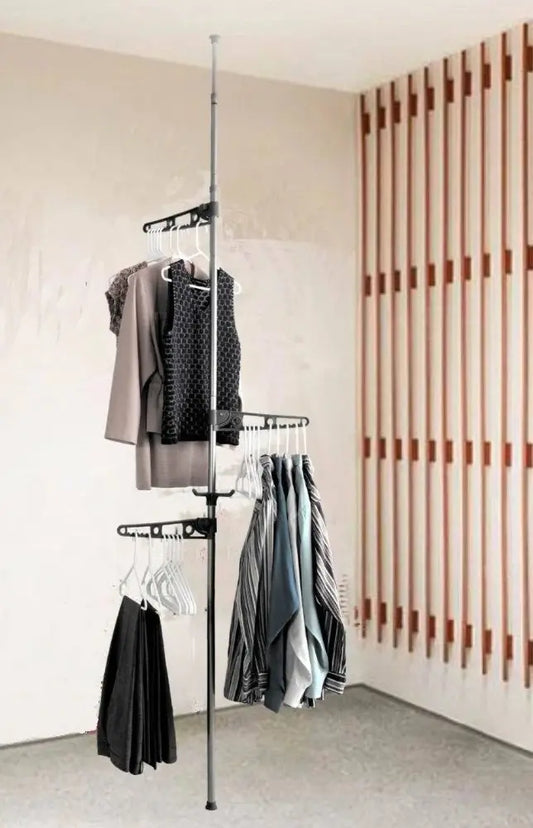 Вешалка от пола до потолка Hanger floor to ceiling для одежды, сушилка отдельностоящая телескопическая