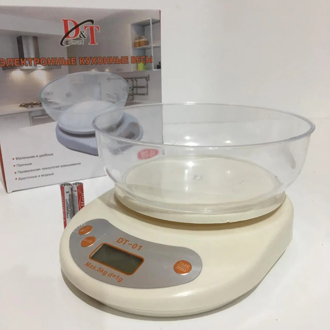 Весы кухонные до 5 кг с чашкой D&T Smart DT-02