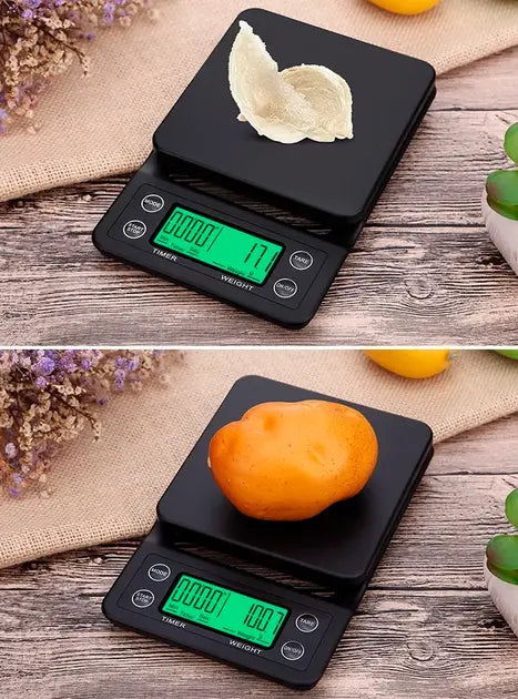 Весы с таймером для кофе Yieriy электронные для бариста с резиновым ковриком / весы настольные для кофейни,дома,ресторанов