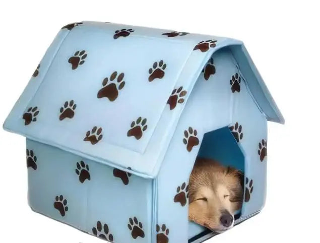 Синий Переносной мягкий домик для собак Portable Dog House  Голубой