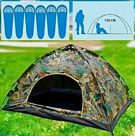 Палатка автоматическая местная Камуфляж 6-х местная