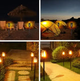 60см Водонепроницаемый садовый фонарь  на солнечной батарее уличный светодиодный светильник на солнечной батарее с эффектом пламени Solar...