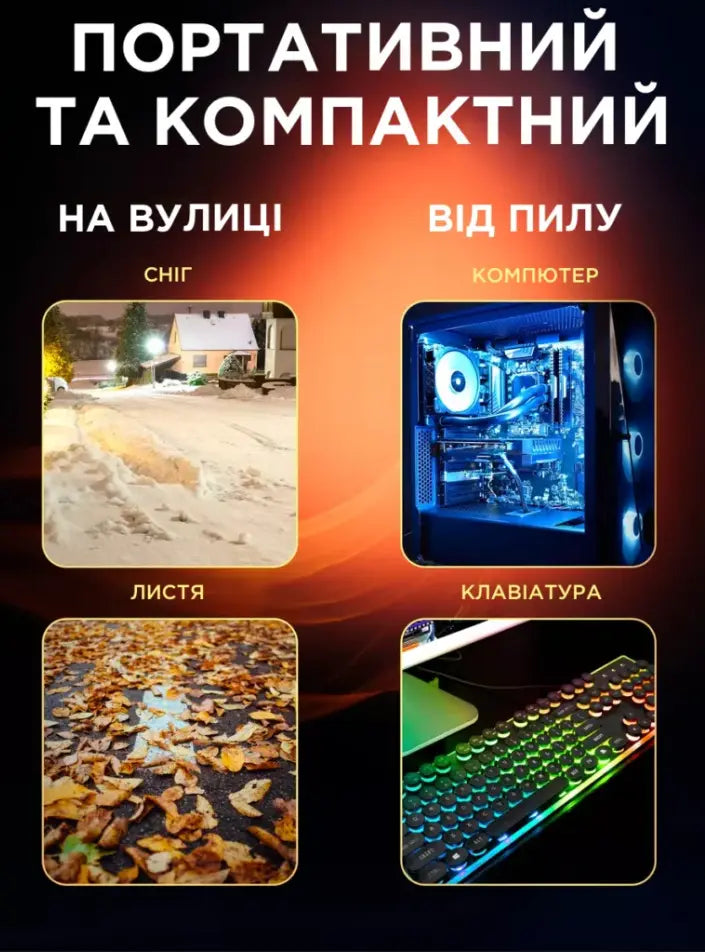 Воздуходувка 2 в 1 беспроводная электрическая для листьев, пылесборник BLOWER LY-4