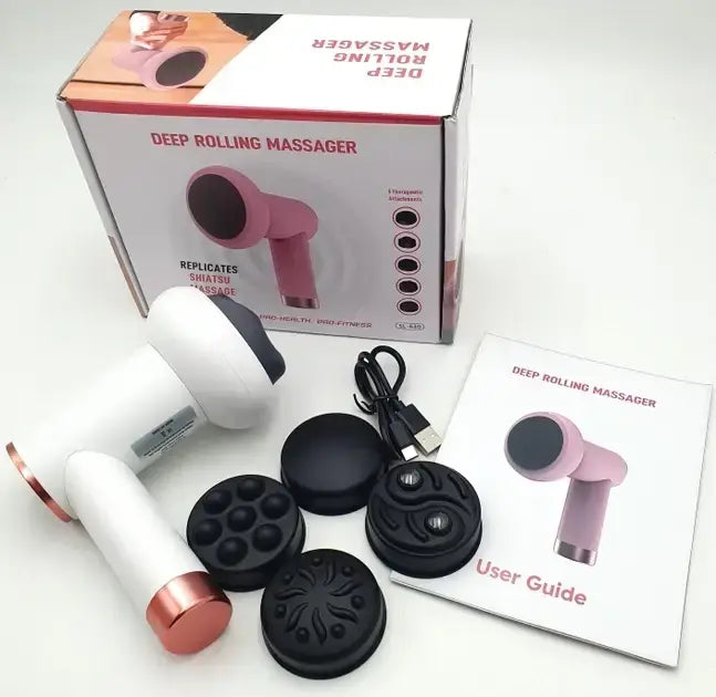 Вибромассажёр антицеллюлитный аккумуляторный массажер Deep Rolling W44