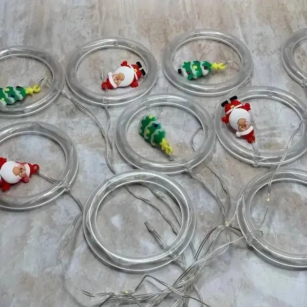 Гирлянда штора “Круги и шары” 3м теплый белый свет