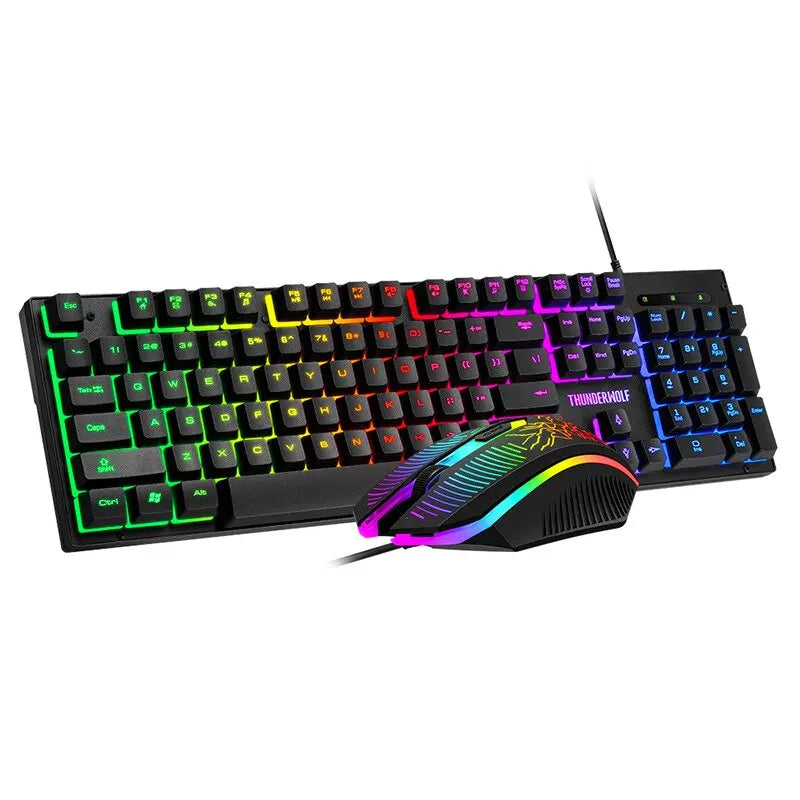 Игровой комплект клавиатура и мышь наушники коврик 4в1 Linmoni TF-400 Kit с RGB подсветкой для геймеров
