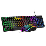 Игровой комплект клавиатура и мышь наушники коврик 4в1 Linmoni TF-400 Kit с RGB подсветкой для геймеров
