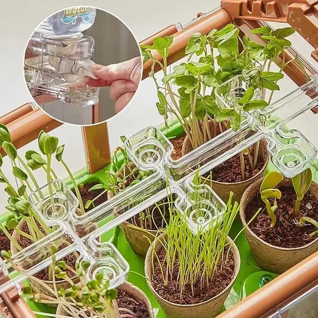 Игровой набор теплица для выращивания растений с семенами и капельным поливом Розовый